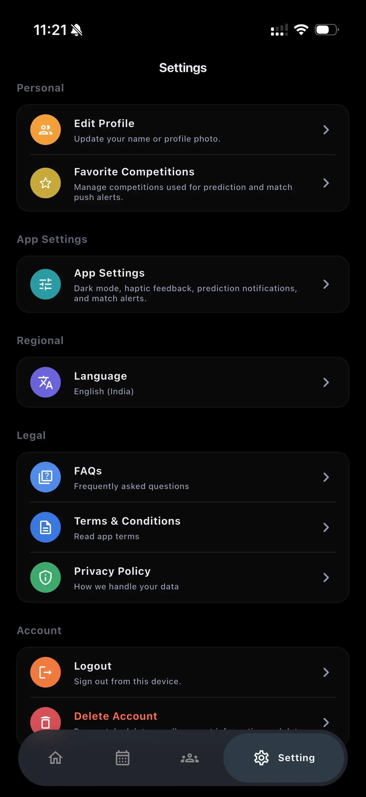Crivo settings and preferences